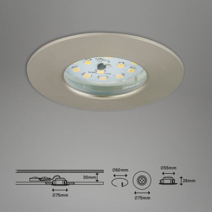 Briloner 7295-012 - LED Prigušiva ugradbena lampa za kupatilo ATTACH LED/6,5W/230V IP44
