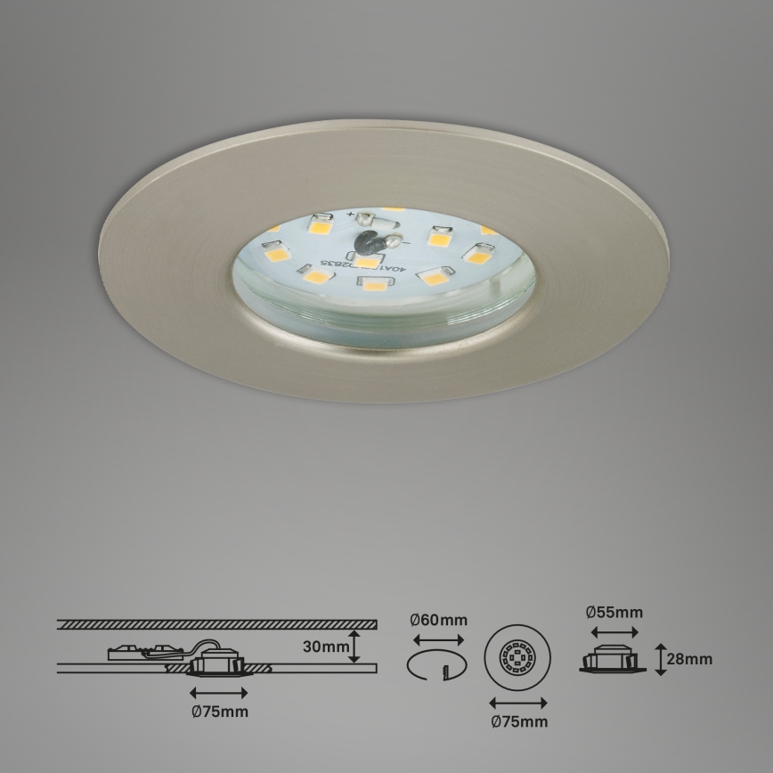 Briloner 7295-012 - LED Prigušiva ugradbena lampa za kupatilo ATTACH LED/6,5W/230V IP44