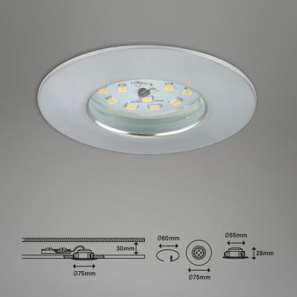 Briloner 7295-019 - LED Prigušiva ugradbena lampa za kupatilo ATTACH LED/6,5W/230V IP44
