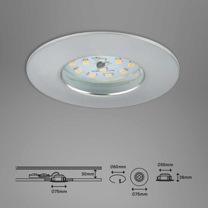 Briloner 7295-019 - LED Prigušiva ugradbena lampa za kupatilo ATTACH LED/6,5W/230V IP44