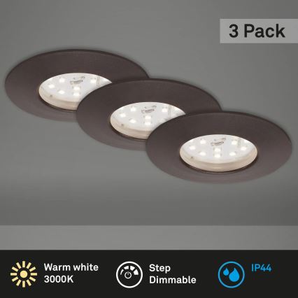 Briloner 7295-031 - Set 3x LED Prigušiva ugradbena lampa za kupatilo ATTACH LED/6,5W/230V IP44
