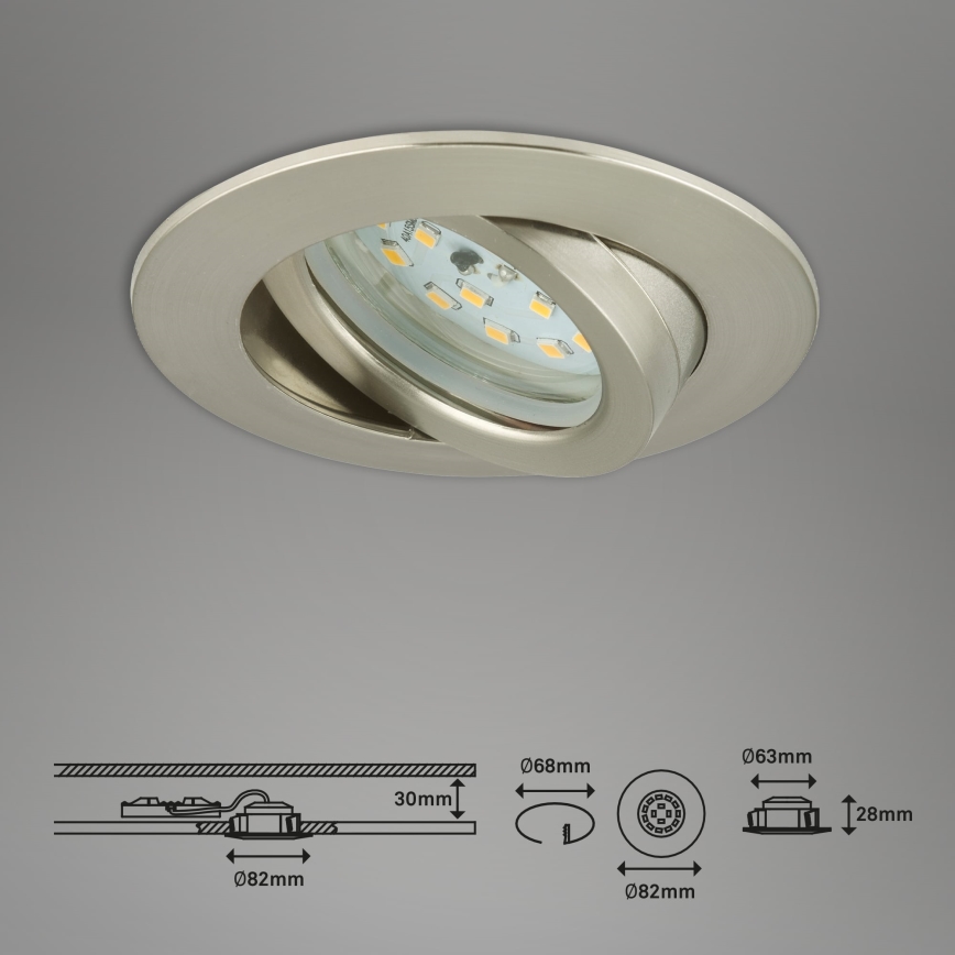 Briloner 7296-012 - LED Prigušiva ugradbena lampa za kupatilo ATTACH LED/6,5W/230V IP23 krom