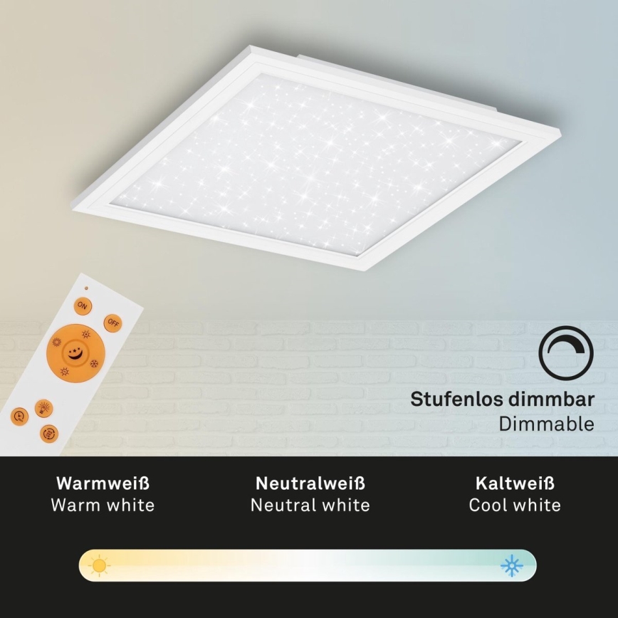 Briloner 7301-016 - LED Prigušiva plafonjera STARRY SKY LED/18W/230V 3000-6000K + Daljinski upravljač