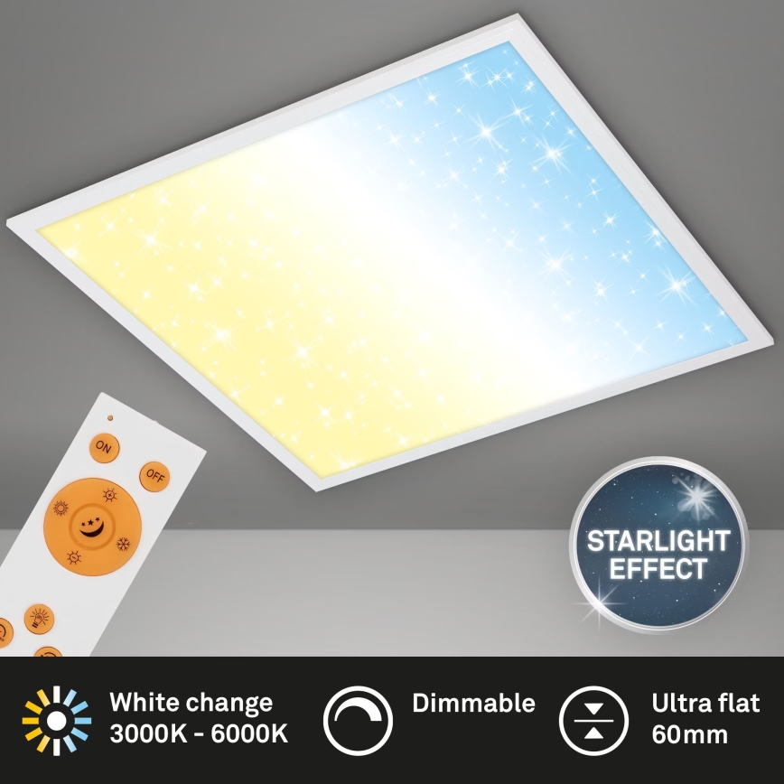 Briloner 7303-016 - LED Prigušiva plafonjera STARRY SKY LED/36W/230V 3000-6000K + Daljinski upravljač