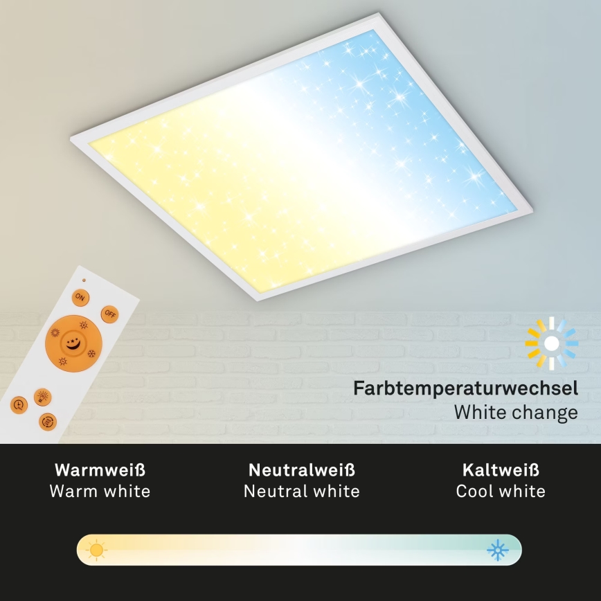Briloner 7303-016 - LED Prigušiva plafonjera STARRY SKY LED/36W/230V 3000-6000K + Daljinski upravljač
