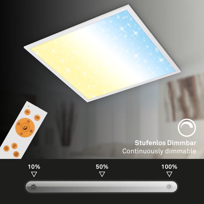 Briloner 7303-016 - LED Prigušiva plafonjera STARRY SKY LED/36W/230V 3000-6000K + Daljinski upravljač