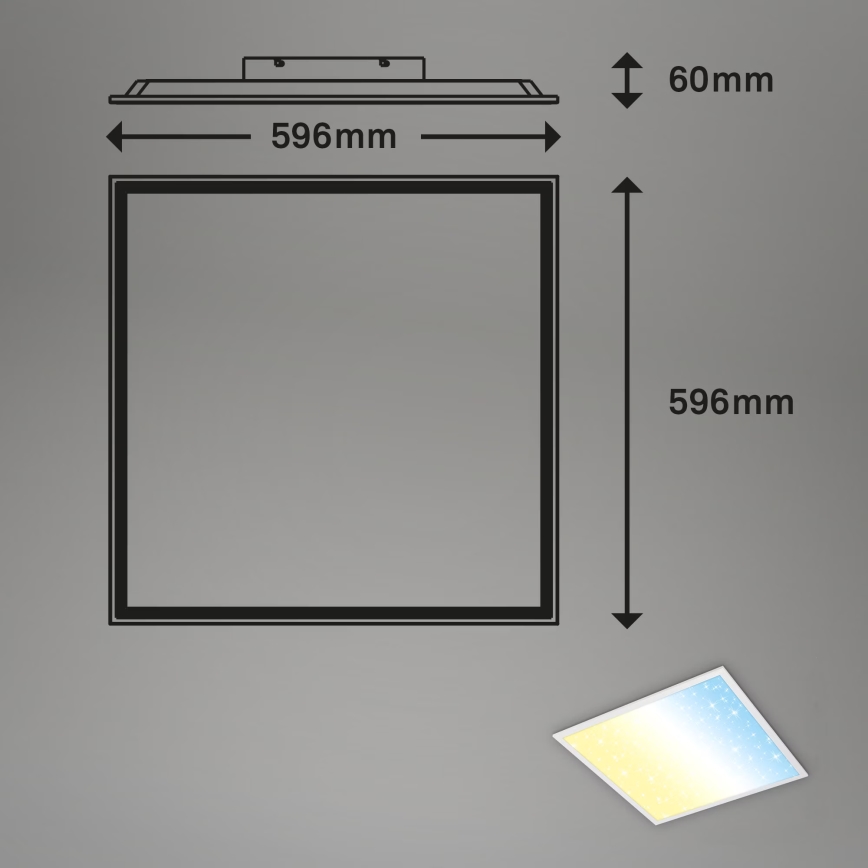 Briloner 7303-016 - LED Prigušiva plafonjera STARRY SKY LED/36W/230V 3000-6000K + Daljinski upravljač