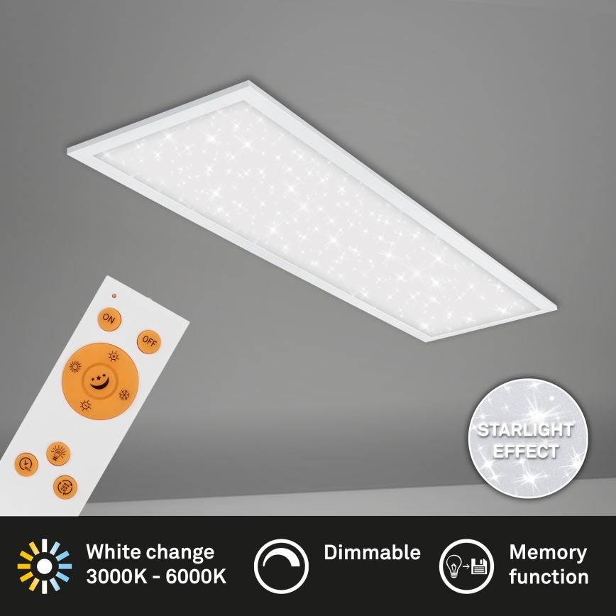 Briloner 7308-016 - LED Prigušiva plafonjera STARRY SKY LED/24W/230V 3000-6000K + Daljinski upravljač