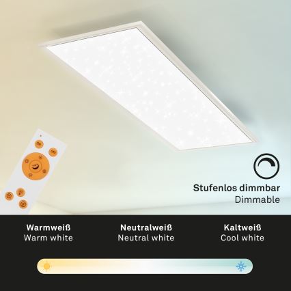 Briloner 7308-016 - LED Prigušiva plafonjera STARRY SKY LED/24W/230V 3000-6000K + Daljinski upravljač