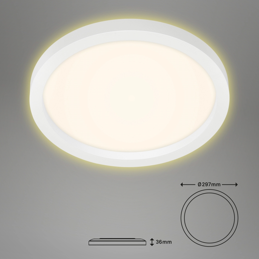 Briloner 7361-016 - LED Plafonjera CADRE LED/18W/230V pr. 29,7 cm bela