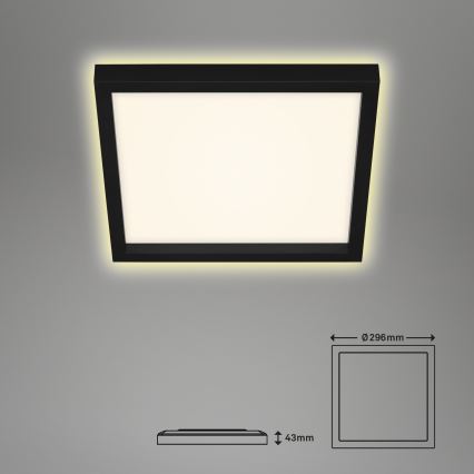 Briloner 7362-015 - LED Plafonjera CADRE LED/18W/230V 29,6x29,6 cm crno