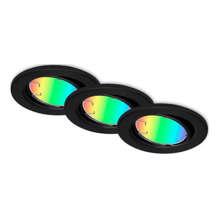 Briloner 7373-035 - Set 3x LED RGB Prigušiva ugradbena lampa LED/4,9W/230V Wi-Fi Tuya + Daljinski upravljač