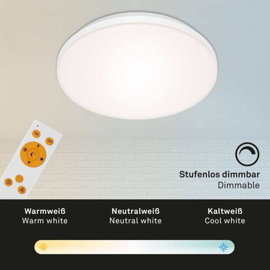 Briloner 7377-016 - LED Prigušiva plafonjera LED/12W/230V 3000-6500K + Daljinski upravljač