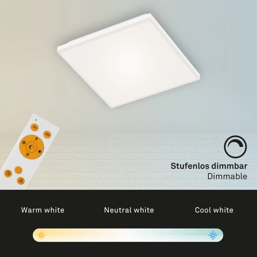 Briloner 7378-016 - LED Prigušivi panel LED/12W/230V 3000/4000/6500K + Daljinski upravljač