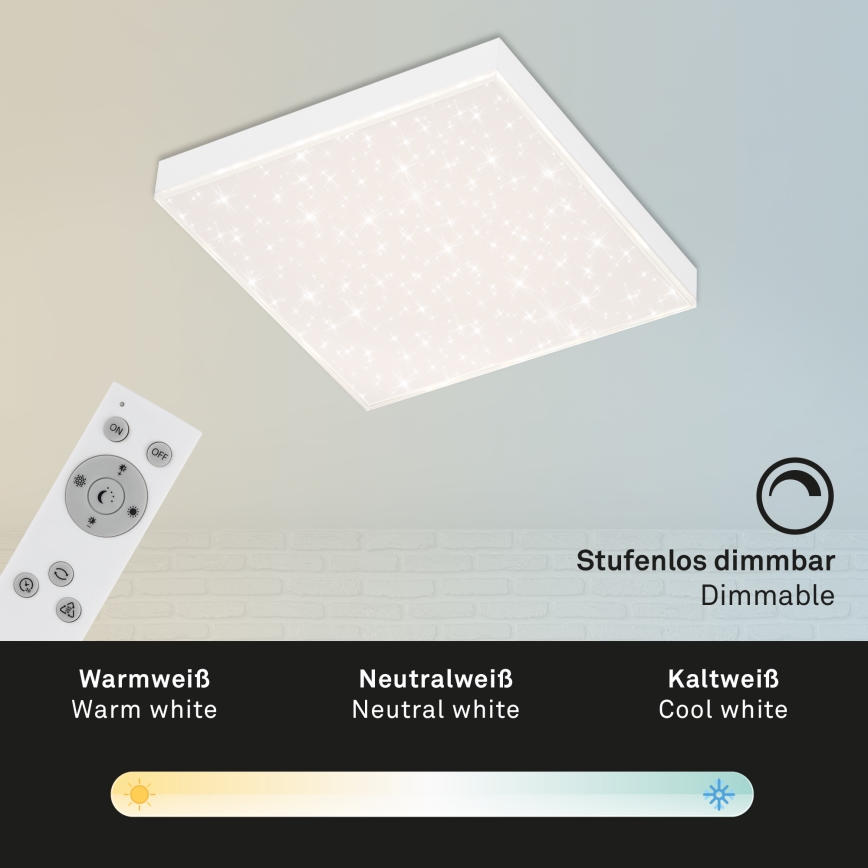 Briloner 7381-016 - LED Prigušiva plafonjera STARRY SKY LED/15W/230V 3000-6500K + Daljinski upravljač