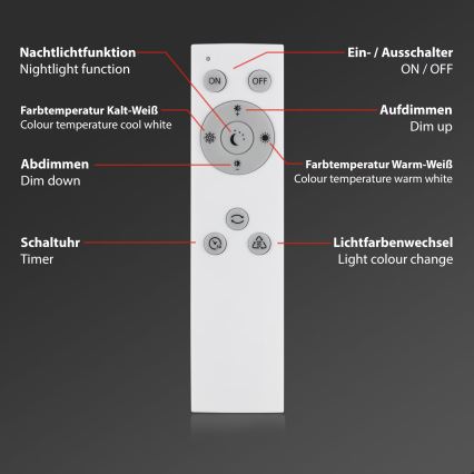 Briloner 7381-116 - LED prigušiva stropno svetlo STARRY SKY LED/24W/230V 3000-6500K + daljinski upravljač