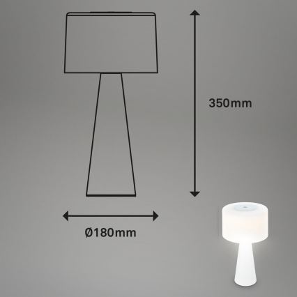 Briloner 7420016 - LED Prigušiva punjiva dodirna vanjska stona lampa LED/4W/5V IP44 3000K bela
