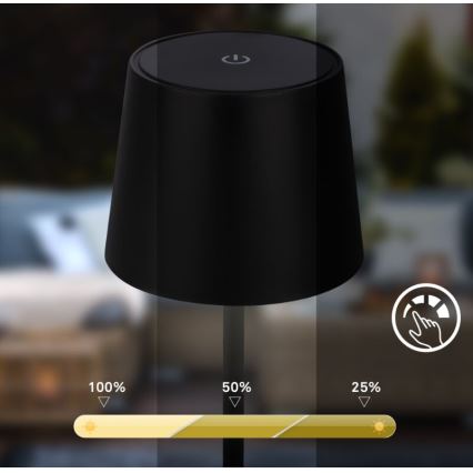 Briloner 7423015 - LED Prigušiva punjiva vanjska stona lampa LED/2,6W/5V IP44 crno