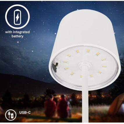 Briloner 7423016 - LED Prigušiva punjiva vanjska stona lampa LED/2,6W/5V IP44 bela
