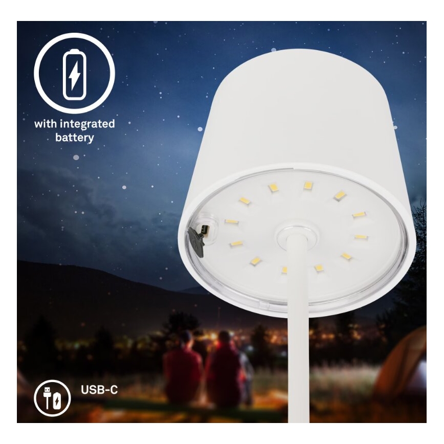 Briloner 7423016 - LED Prigušiva punjiva vanjska stona lampa LED/2,6W/5V IP44 bela