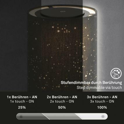 Briloner 7449-015 - LED Prigušiva vanjska dodirna lampa STARRY SKY LED/3W/5V IP44 crno