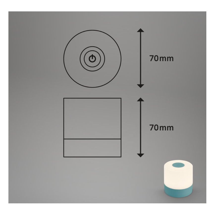 Briloner 7461010 - LED Prigušiva punjiva vanjska stona lampa LED/2W/5V IP44 plava