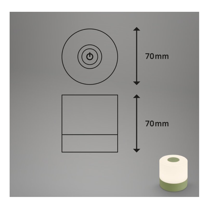 Briloner 7461019 - LED Prigušiva punjiva vanjska stona lampa LED/2W/5V IP44 zelena