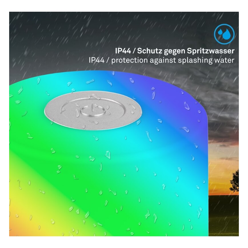 Briloner 7462014 - LED RGB Punjiva spoljašnja stona lampa LED/1,5W/5V IP44 1200 mAh mat hrom