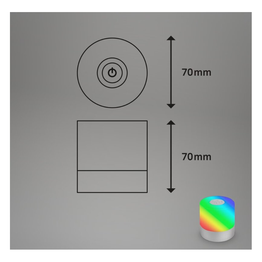 Briloner 7462014 - LED RGB Punjiva spoljašnja stona lampa LED/1,5W/5V IP44 1200 mAh mat hrom