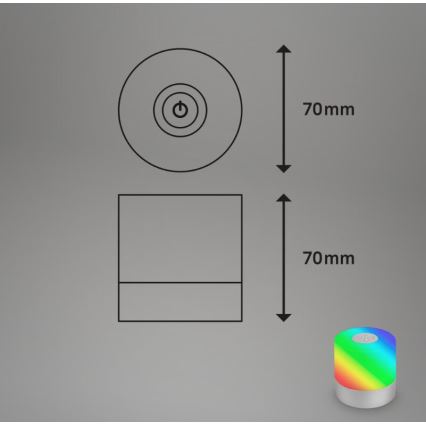 Briloner 7462014 - LED RGB Punjiva vanjska stona lampa LED/1,5W/5V IP44 krom