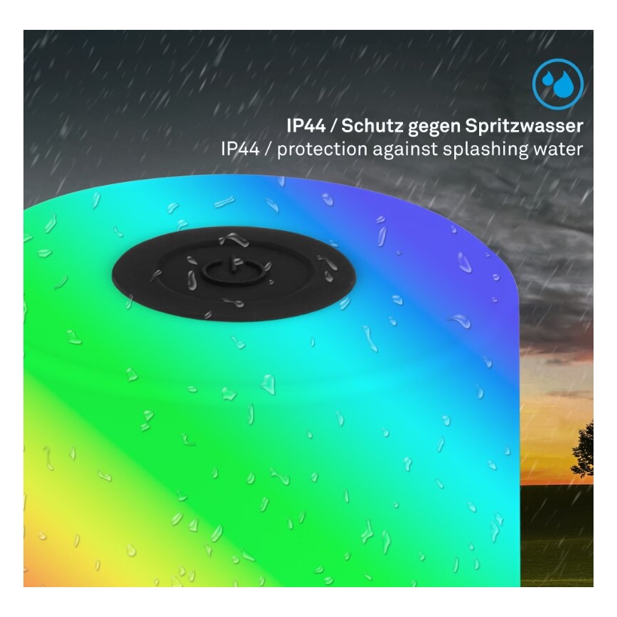 Briloner 7462015 - LED RGB Punjiva vanjska stona lampa LED/1,5W/5V IP44 crno
