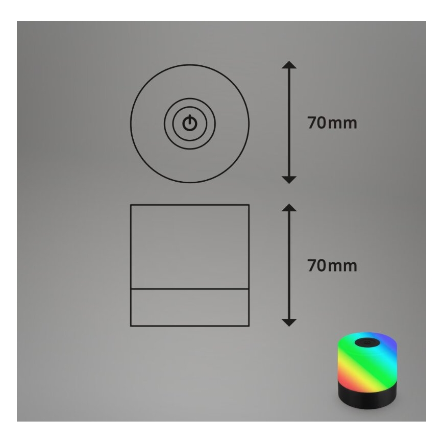 Briloner 7462015 - LED RGB Punjiva vanjska stona lampa LED/1,5W/5V IP44 crno