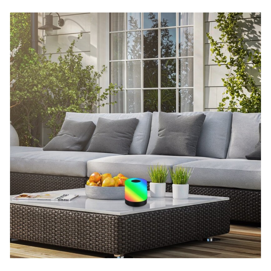 Briloner 7462015 - LED RGB punjiva spoljašnja stona lampa LED/1,5W/5V IP44 1200 mAh crna