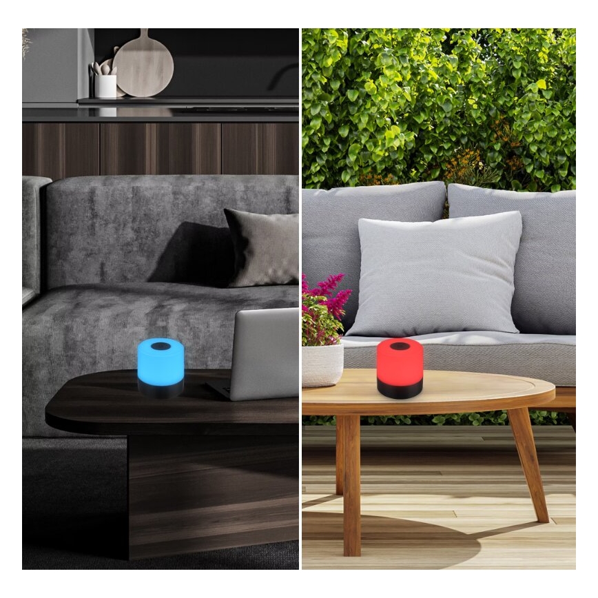 Briloner 7462015 - LED RGB punjiva spoljašnja stona lampa LED/1,5W/5V IP44 1200 mAh crna