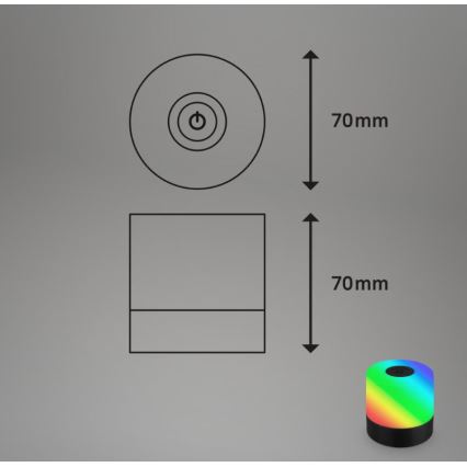 Briloner 7462015 - LED RGB punjiva spoljašnja stona lampa LED/1,5W/5V IP44 1200 mAh crna