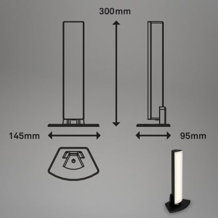 Briloner 7474-015 - LED Prigušiva dodirna punjiva vanjska stona lampa 2u1 LED/7W/5V 2x2200 mAh USB 3000K IP44 crno