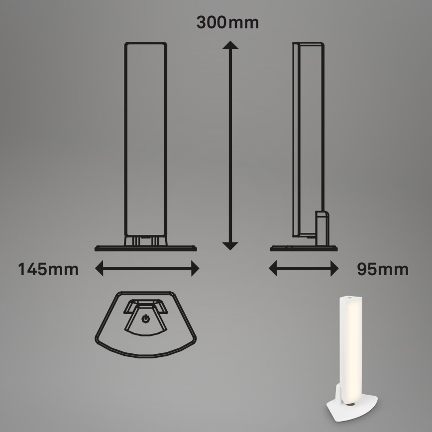 Briloner 7474-016 - LED Prigušiva dodirna punjiva vanjska stona lampa 2u1 LED/7W/5V 2200 mAh USB 3000K IP44 bela