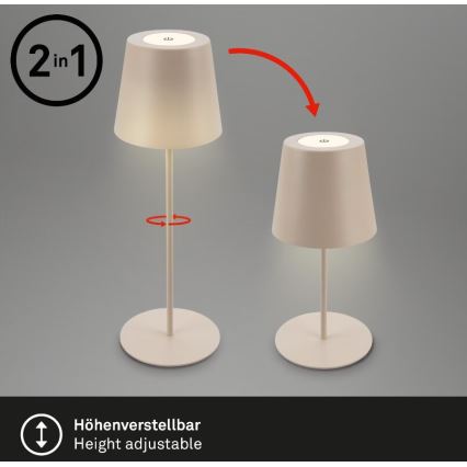 Briloner 7508011 - LED Prigušiva punjiva vanjska stona lampa 2u1 LED/2,5W/5V IP44 bež