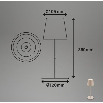 Briloner 7508011 - LED Prigušiva punjiva vanjska stona lampa 2u1 LED/2,5W/5V IP44 bež