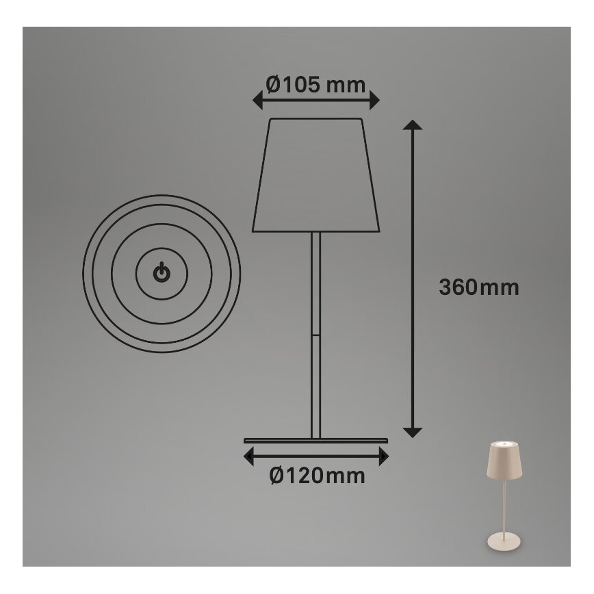 Briloner 7508011 - LED Prigušiva punjiva vanjska stona lampa 2u1 LED/2,5W/5V IP44 bež