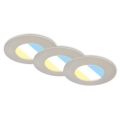 Briloner 7598032 - Set 3x LED Ugradbena lampa za kupatilo LED/4,9W/230V IP44 2700/4000/6500K mat krom