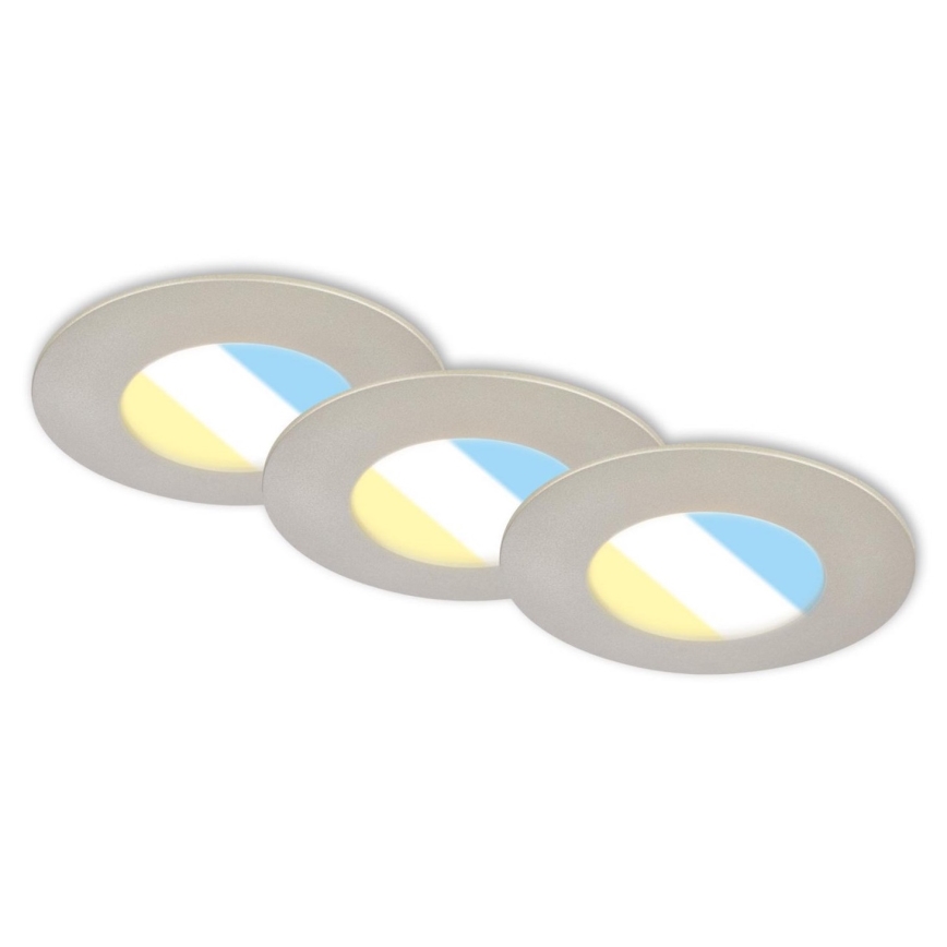 Briloner 7598032 - Set 3x LED Ugradbena lampa za kupatilo LED/4,9W/230V IP44 2700/4000/6500K mat krom