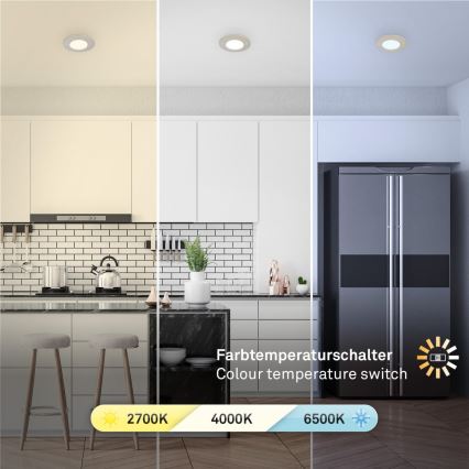 Briloner 7598032 - Set 3x LED Ugradbena lampa za kupatilo LED/4,9W/230V IP44 2700/4000/6500K mat krom