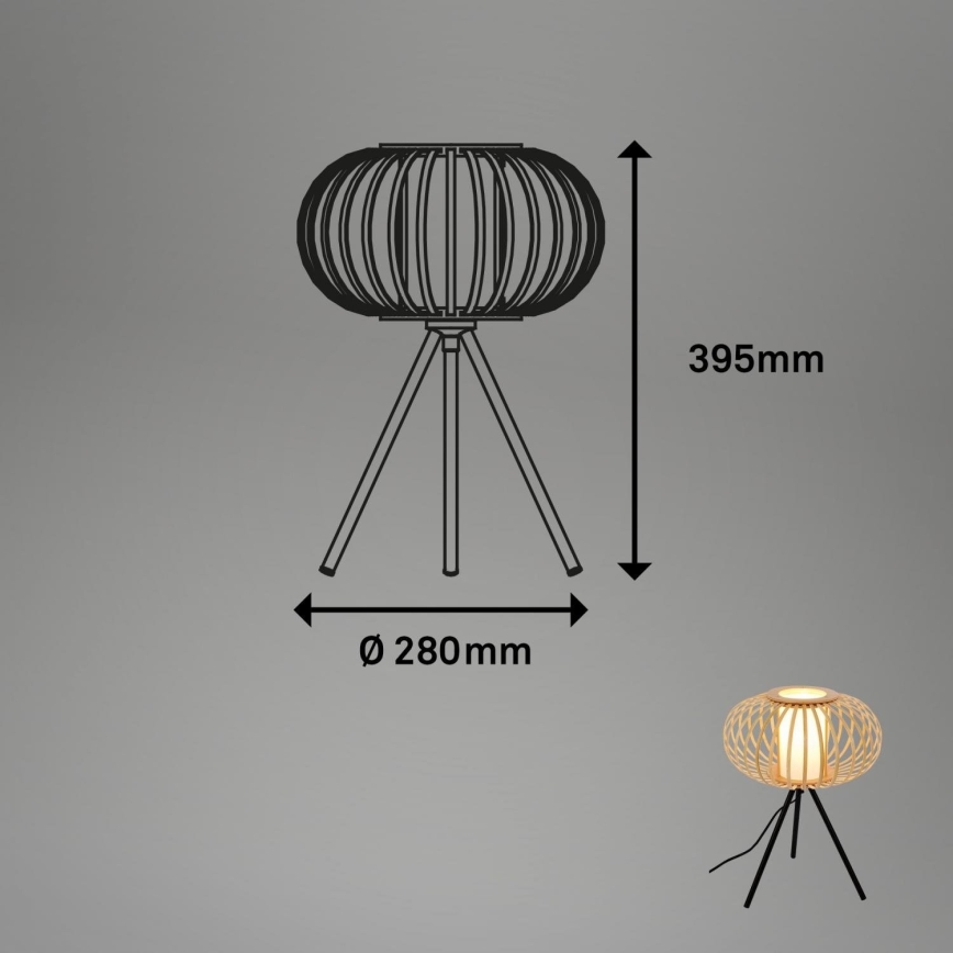 Briloner 7759011 - Stona lampa 1xE27/10W/230V bambus
