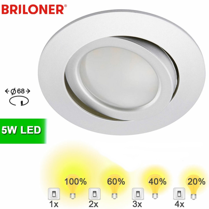 Briloner 8309-019 - LED prigušiva ugradna plafonska lampa za kupatilo LED/5W/230V IP23