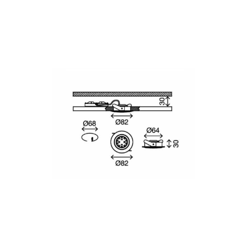 Briloner 8309-019 - LED prigušiva ugradna plafonska lampa za kupatilo LED/5W/230V IP23