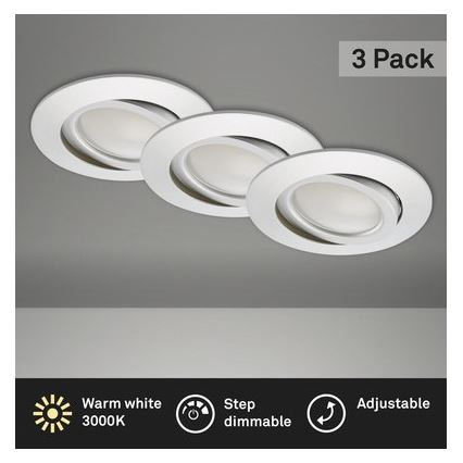 Briloner 8309-039 - Set 3x LED Prigušiva ugradbena lampa za kupatilo LED/5W/230V IP23