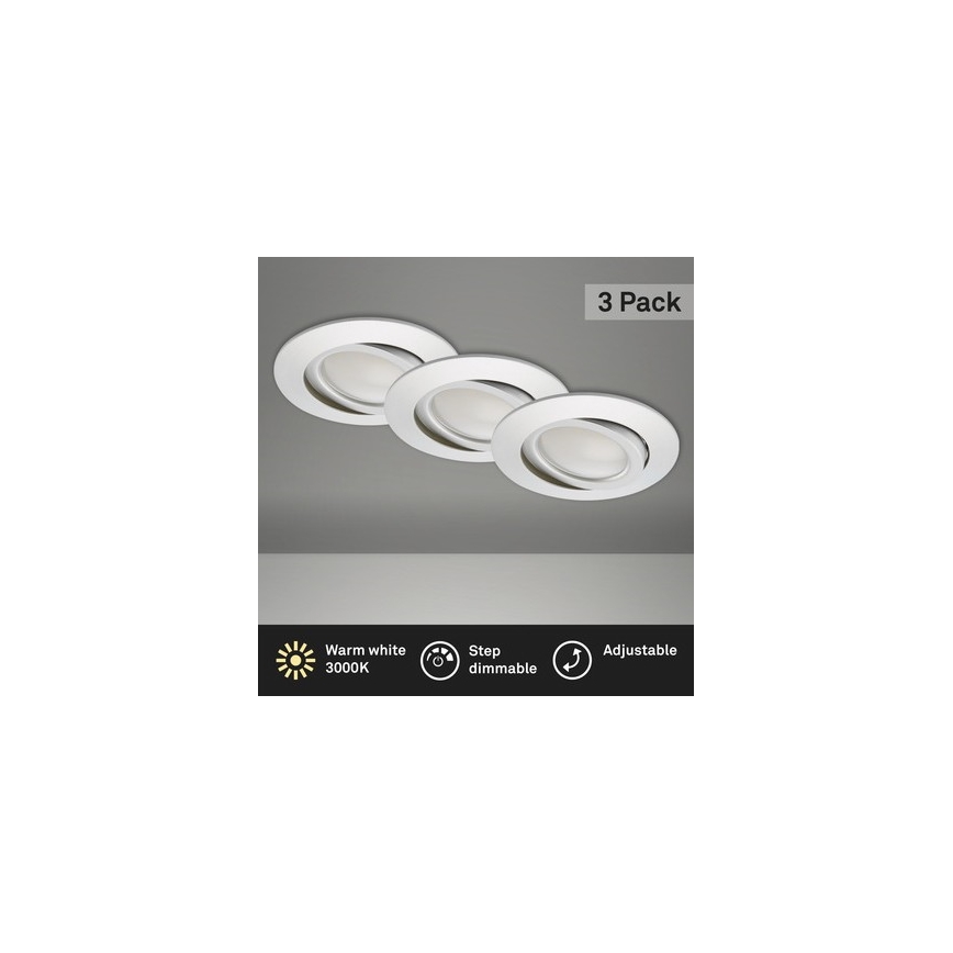 Briloner 8309-039 - Set 3x LED Prigušiva ugradbena lampa za kupatilo LED/5W/230V IP23
