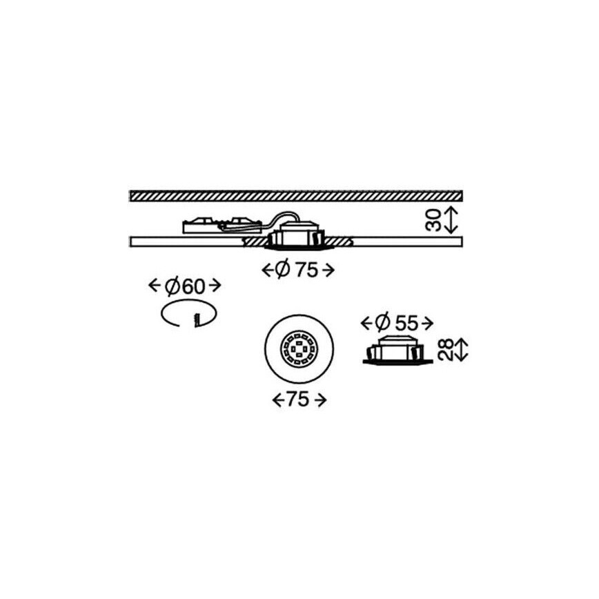 Briloner 8311-019 - LED Ugradbena lampa za kupatilo LED/5W/230V IP44