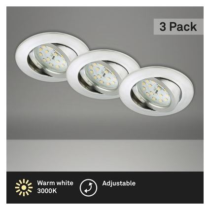 Briloner 8312-039 - Set 3x LED Ugradbena lampa za kupatilo LED/5W/230V IP23